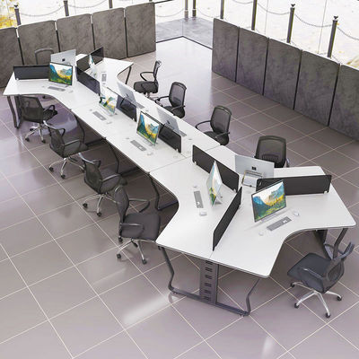 6 άτομα MDF Γραφείο Εργασιακό Σταθμό με σύγχρονο σχεδιασμό και λειτουργία γραφείου