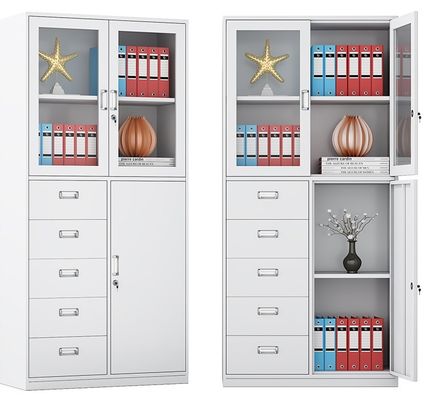 Σύγχρονη λευκή έπιπλα γραφείου ντουλάπι αρχειοθέτησης με πολλαπλά συρτάρια από χάλυβα αποθήκευση και κλειδαριά