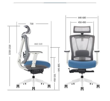 Σύγχρονη μπλε και μαύρη Executive Swivel Office Task Chair για εργονομικό σταθμό εργασίας