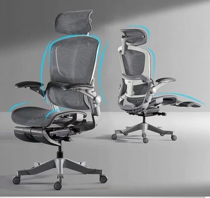 Προσαρμοσμένη καρέκλα γραφείου Boss Swivel με ρυθμιζόμενο υποστήριγμα ποδιών και υποστήριγμα χεριών από μέταλλο αλουμινίου